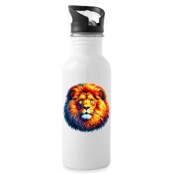 Lion - Gourde avec paille intégrée - blanc - Droite
