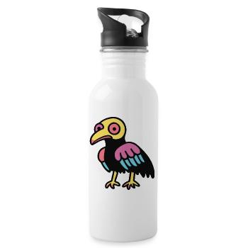 Harpy Bird Halloween Animal - Water bottle with straw - white - Right