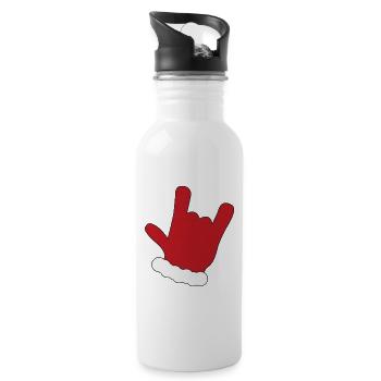 Lustige Geschenke zu Weihnachten - Trinkflasche mit integriertem Trinkhalm - Weiß - Rechts