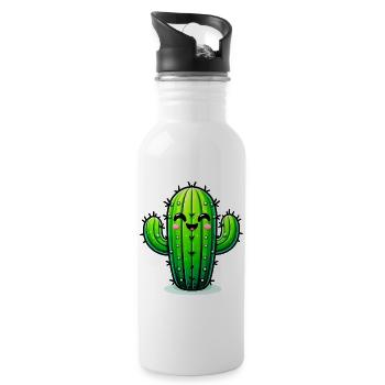 Cactus - Water bottle with straw - white - Right