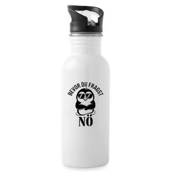 Funny Design with Cute Penguin - Trinkflasche mit integriertem Trinkhalm - Weiß - Rechts