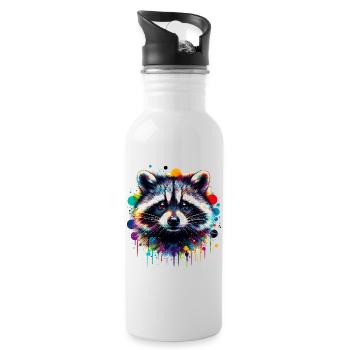 Raccoon - Water bottle with straw - white - Right