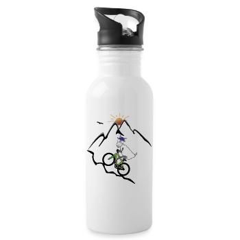 Mountain Bike Goat - Water bottle with straw - white - Right