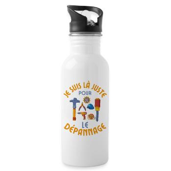 Je suis là juste pour le dépannage - Gourde avec paille intégrée - blanc - Droite