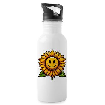 Sunflower - Water bottle with straw - white - Right