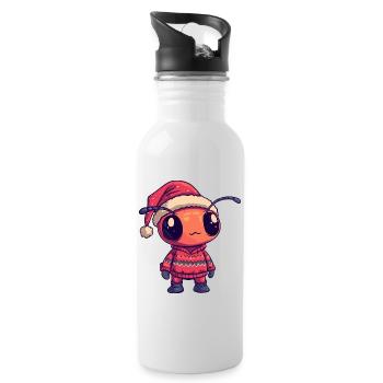 Bande dessinée de Noël Ant - Gourde avec paille intégrée - blanc - Droite