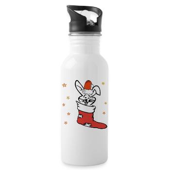 Easter Bunny St. Nicholas - Water bottle with straw - white - Right