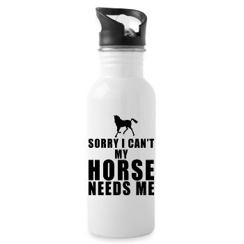 Horse Sport Dressage Show Jumping - Water bottle with straw - white - Right