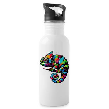 Chameleon - Water bottle with straw - white - Right