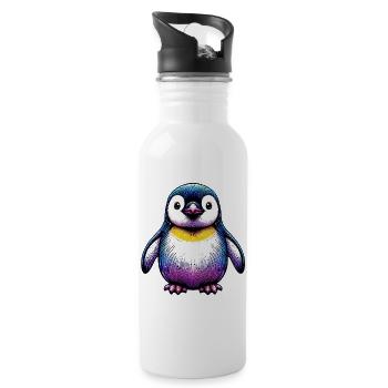 Pingouin - Gourde avec paille intégrée - blanc - Droite