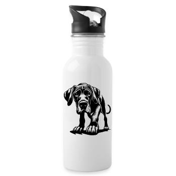 Dogue allemand - Gourde avec paille intégrée - blanc - Droite