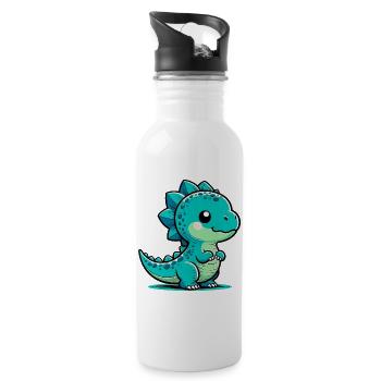 Dinosaure - Gourde avec paille intégrée - blanc - Droite