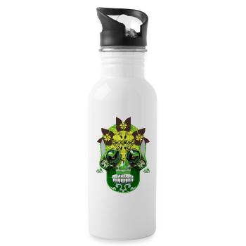 skull 6 - Water bottle with straw - white - Right