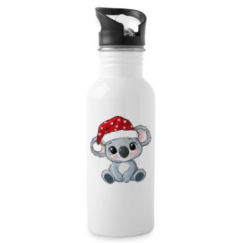 Koala Noël mignon Noël mignon Noël - Gourde avec paille intégrée - blanc - Droite