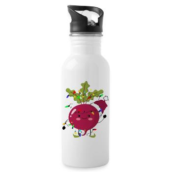 Beetroot in celebration! - Water bottle with straw - white - Right