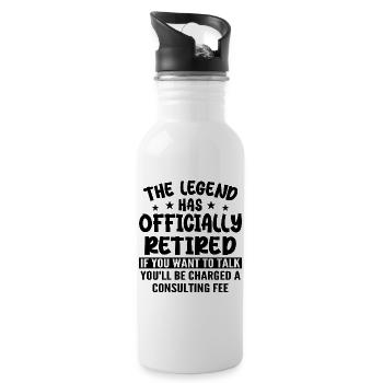 The Legend Has Officially Retired - Water bottle with straw - white - Right