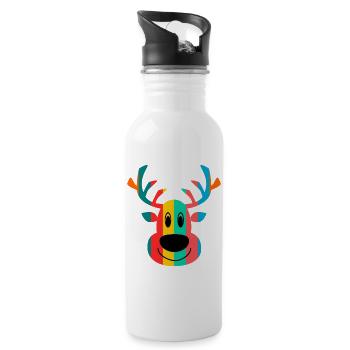 WEIHNACHTEN. FROHE WEIHNACHTEN. FROHE WEIHNACHTEN. WEIHNACHTSMANN - Trinkflasche mit integriertem Trinkhalm - Weiß - Rechts