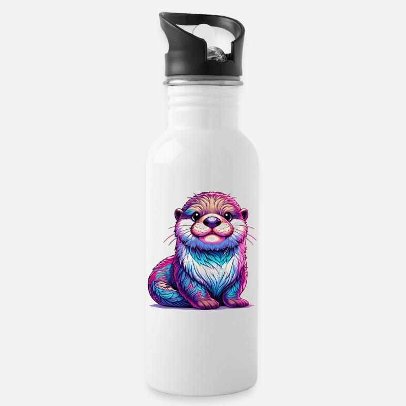 Otter - Trinkflasche mit integriertem Trinkhalm - Weiß