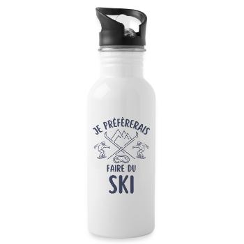 Ski en montagnes - Gourde avec paille intégrée - blanc - Droite