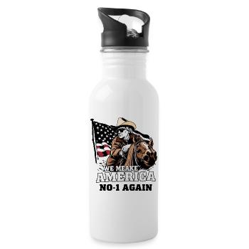 America Cowboy - Water bottle with straw - white - Right