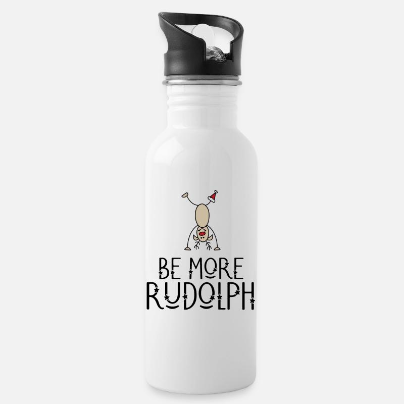 Funny Christmas - Water bottle with straw - white