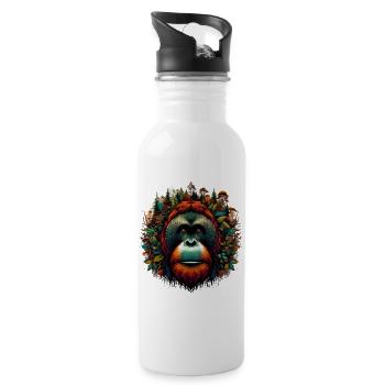 Orang-Utan Affe Orang-Utan - Trinkflasche mit integriertem Trinkhalm - Weiß - Rechts