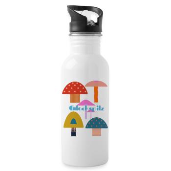 Colorful lucky people - Water bottle with straw - white - Right