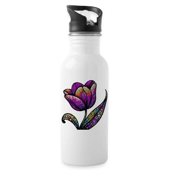 Tulip - Water bottle with straw - white - Right