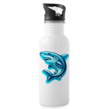 Hai - Trinkflasche mit integriertem Trinkhalm - Weiß - Rechts