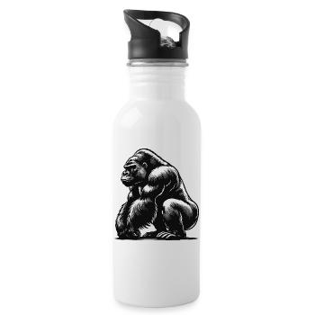 Gorilla - Trinkflasche mit integriertem Trinkhalm - Weiß - Rechts
