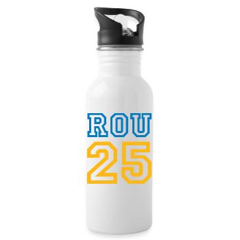 ROMANIA - Water bottle with straw - white - Right