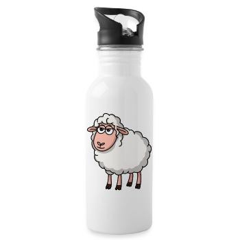 Refroidir les moutons - Gourde avec paille intégrée - blanc - Droite