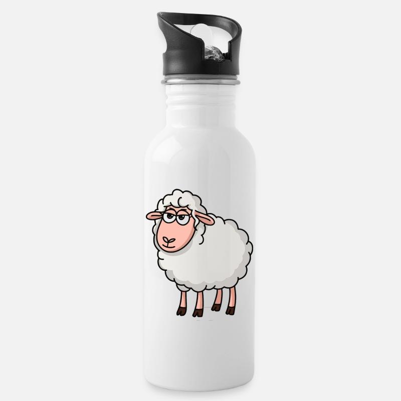 Refroidir les moutons - Gourde avec paille intégrée - blanc