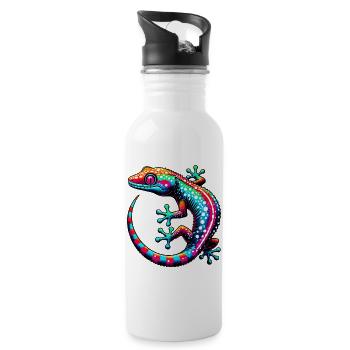 Gecko - Gourde avec paille intégrée - blanc - Droite