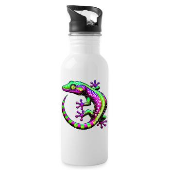 Gecko - Gourde avec paille intégrée - blanc - Droite