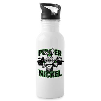 Gym Shirt Pumpernickel Power Humor Style - Trinkflasche mit integriertem Trinkhalm - Weiß - Rechts