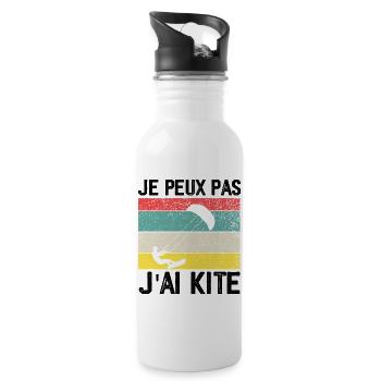 I Can't I Kite Gift Humor - Water bottle with straw - white - Right