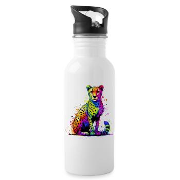 Gepard - Trinkflasche mit integriertem Trinkhalm - Weiß - Rechts
