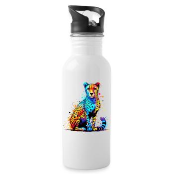 Gepard - Trinkflasche mit integriertem Trinkhalm - Weiß - Rechts