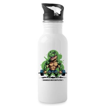 Dino muscles in development - Water bottle with straw - white - Right