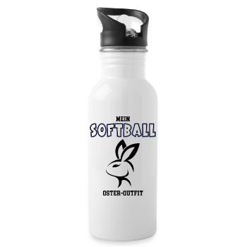 Softball Ostern Softballer Oster Outfit - Trinkflasche mit integriertem Trinkhalm - Weiß - Rechts
