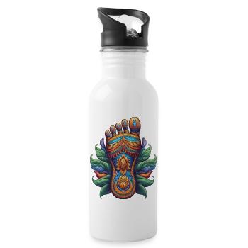 L’empreinte de Vishnu - Gourde avec paille intégrée - blanc - Droite