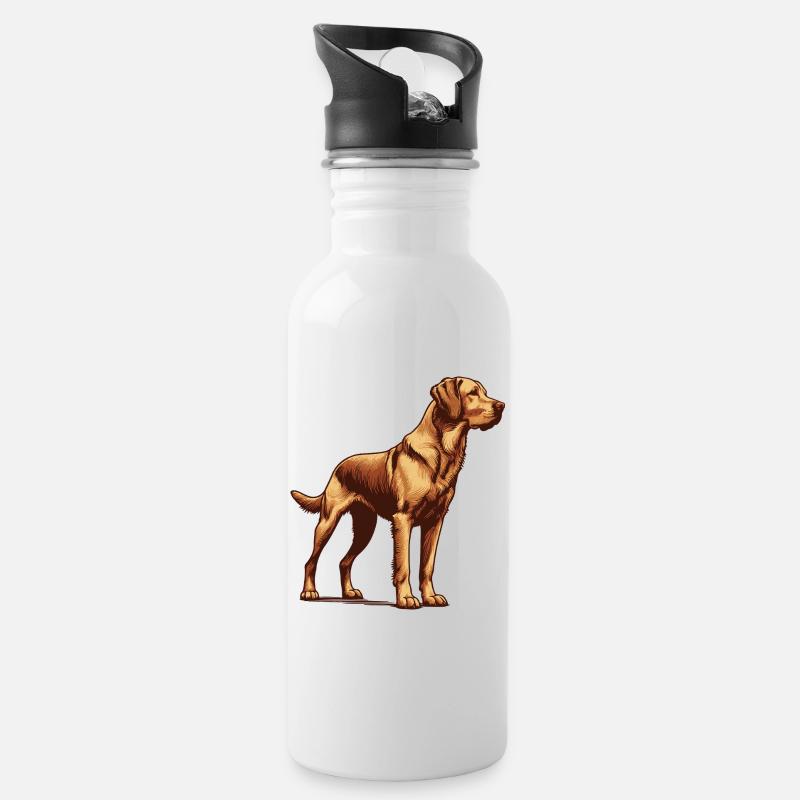 Chesapeake Bay Retriever - Trinkflasche mit integriertem Trinkhalm - Weiß