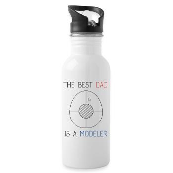 The Best Dad is a Modeler - Cardboard Modeling - Water bottle with straw - white - Right