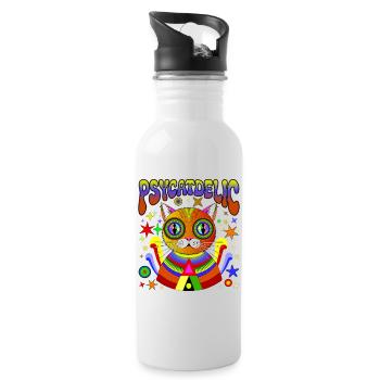PSYCATDELIC - Water bottle with straw - white - Right