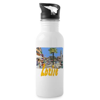 Lazise - Trinkflasche mit integriertem Trinkhalm - Weiß - Rechts