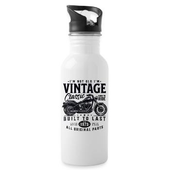 Millésime 1975 Né Moto Cadeau d’anniversaire - Gourde avec paille intégrée - blanc - Droite