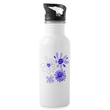 Flowerart Fleurs 🌺 Pouvoir Fleur Violet Graphique - Gourde avec paille intégrée - blanc - Droite
