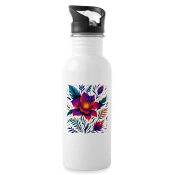 Electric Bloom - Water bottle with straw - white - Right