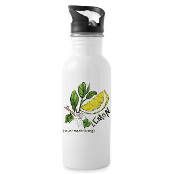 Lemon - Water bottle with straw - white - Right